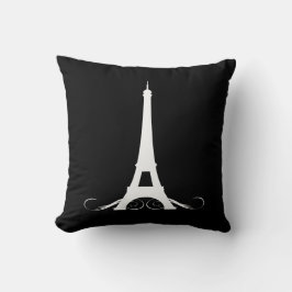 Cojín Decorativo Torre Eiffel Blanca y Negra de París