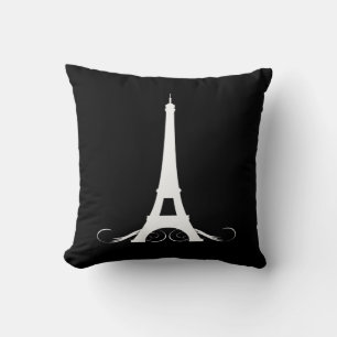 Cojín Decorativo Torre Eiffel Blanca y Negra de París