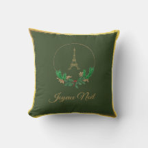 Torre Eiffel Joyeux Noel Pillow