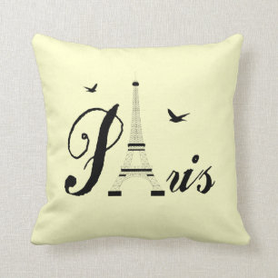 Cojín Decorativo Torre Eiffel Paris Cream Black Picture Pillows