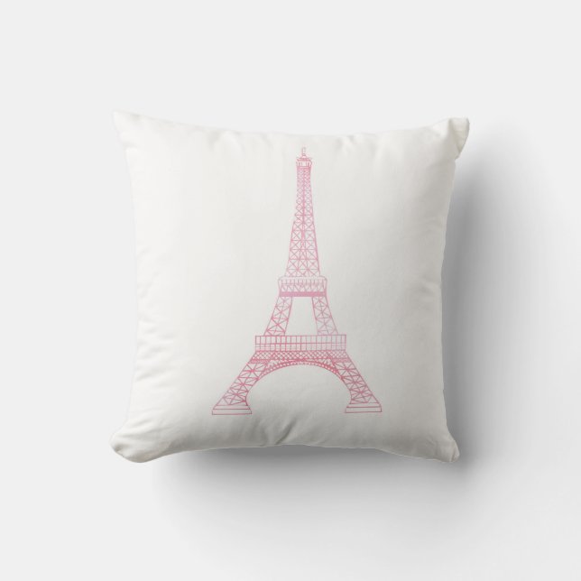 Cojín Decorativo Torre Eiffel rosada (Anverso)