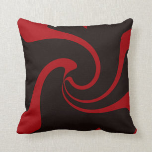 Cojín Decorativo Torsión del rojo y del negro