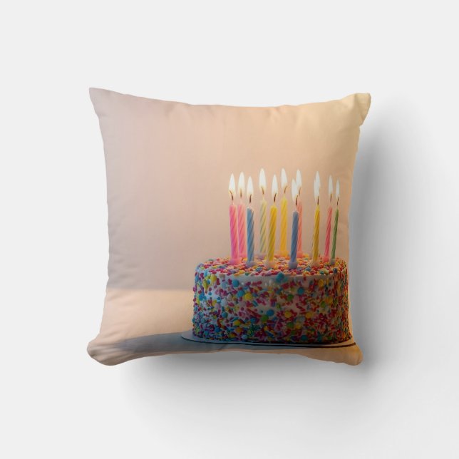 Cojín Decorativo Torta de cumpleaños feliz (Anverso)