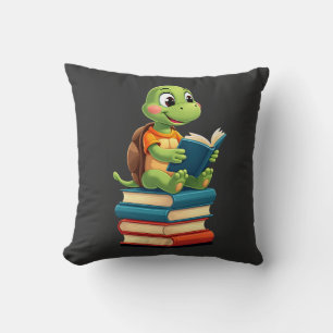 Cojín Decorativo Tortuga Adorable Leyendo Libros (4)