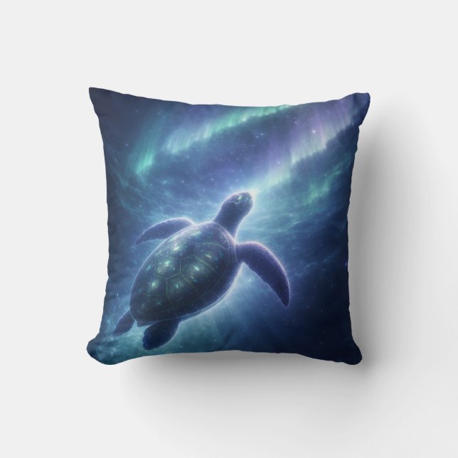 Cojín Decorativo Tortuga Aurora Boreal (Anverso)