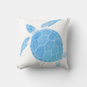 Cojín Decorativo Tortuga azul acuática - Mínimo costero