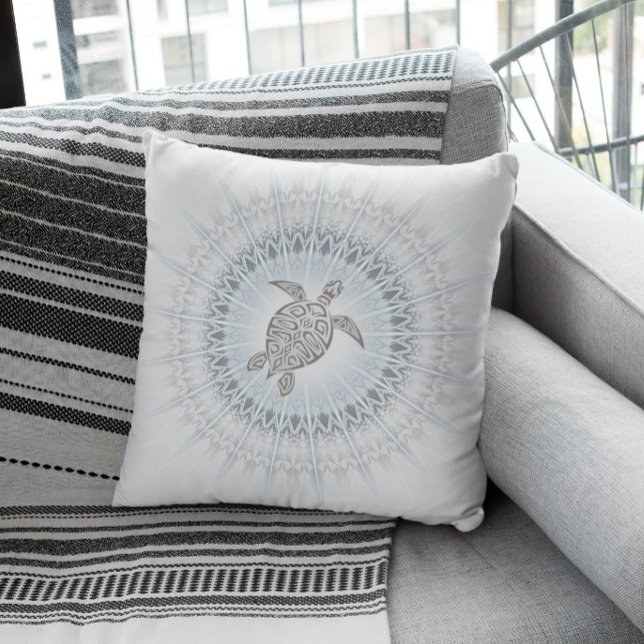 Cojín Decorativo Tortuga Azul Dusto Y Mandala (Subido por el creador)