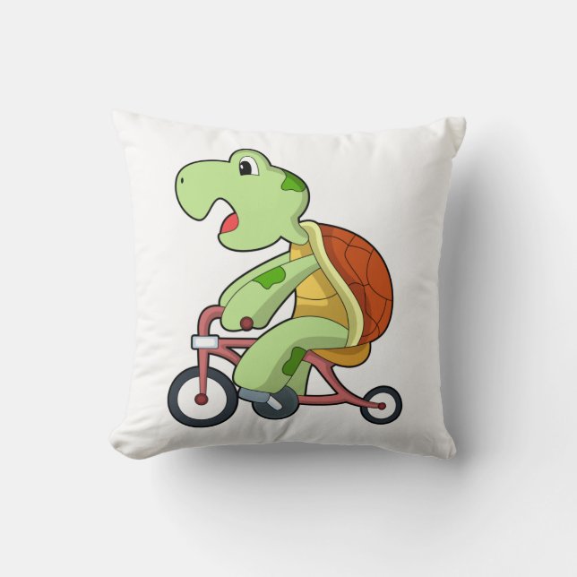 Cojín Decorativo Tortuga con bicicleta (Anverso)