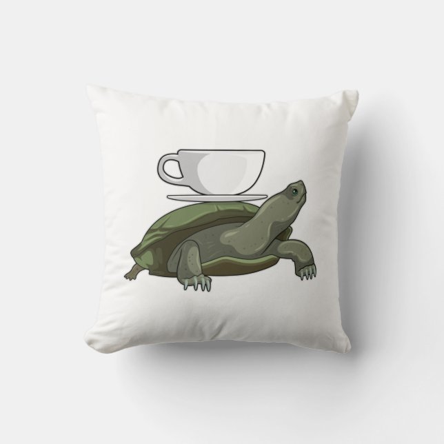 Cojín Decorativo Tortuga con té (Anverso)