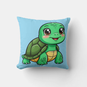 Cojín Decorativo Tortuga de dibujos animados adorable sonriendo ale
