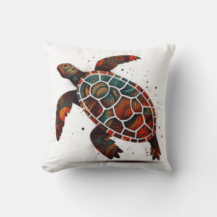 Cojín Decorativo Tortuga de mosaico de puntos