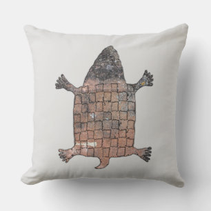 Cojín Decorativo Tortuga estilizada - Diseño de alfarería de fibras
