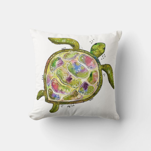 Cojín Decorativo Tortuga marina chiflada (Anverso)