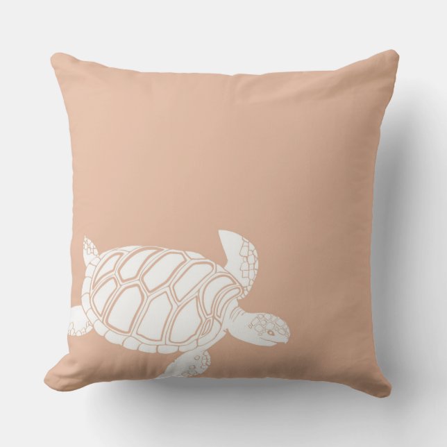 Cojín Decorativo Tortuga marina Peach Ocean Beach (Anverso)