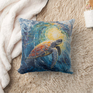 Cojín Decorativo Tortuga marina teñida
