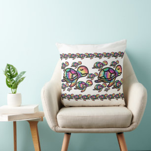 Cojín Decorativo Tortuga Marina Tie Dye Vibrante