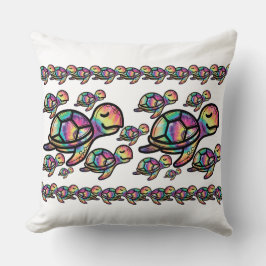 Cojín Decorativo Tortuga Marina Tie Dye Vibrante