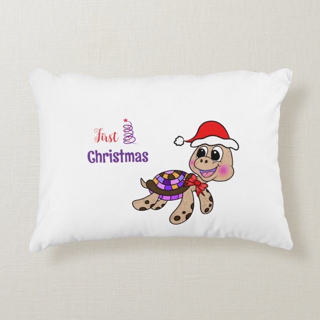 Cojín Decorativo Tortuga navidad (Anverso)