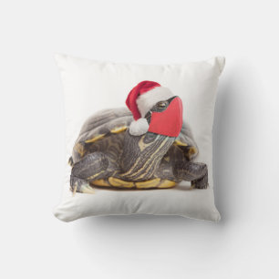 Cojín Decorativo Tortuga navidad en una máscara facial