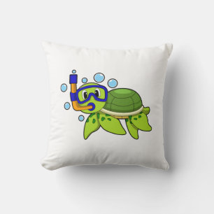 Cojín Decorativo Tortuga para bucear con tubo