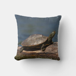 Cojín Decorativo Tortuga pintada en un tronco