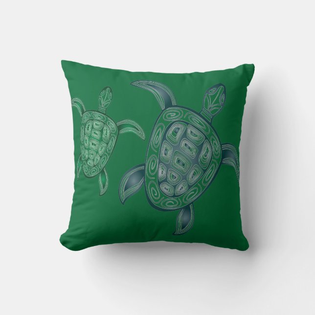 Cojín Decorativo Tortuga verde hawaiana (Anverso)