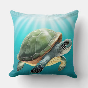 Cojín Decorativo Tortuga verde realista