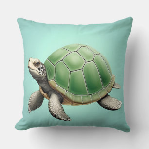 Cojín Decorativo Tortuga verde realista