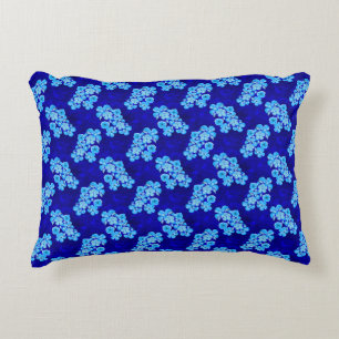Cojín Decorativo Tortugas de Honu azul oceánico Flores de Hibiscus