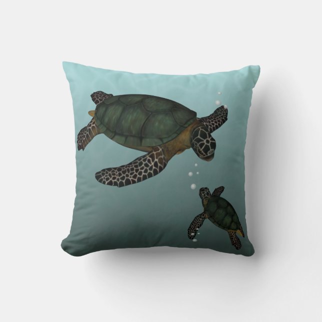 Cojín Decorativo Tortugas de mar (Anverso)