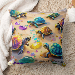 Cojín Decorativo "Tortugas en Vacaciones"