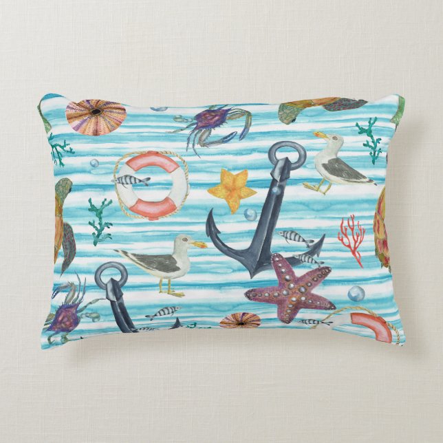 Cojín Decorativo Tortugas náuticas Patrón Starfish de Gavil (Anverso)