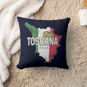Cojín Decorativo Toscana Italia Región Retro Mapa Vintage Fattoria