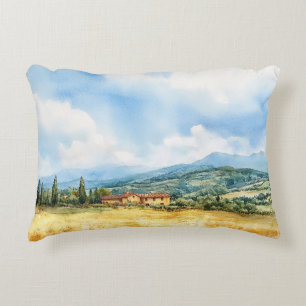 Cojín Decorativo Toscano Mediterráneo Campestre Acuarela Rústica