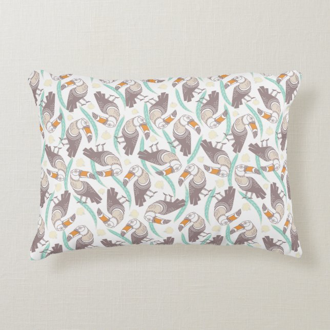 Cojín Decorativo Toucanes exóticos de moda (Anverso)