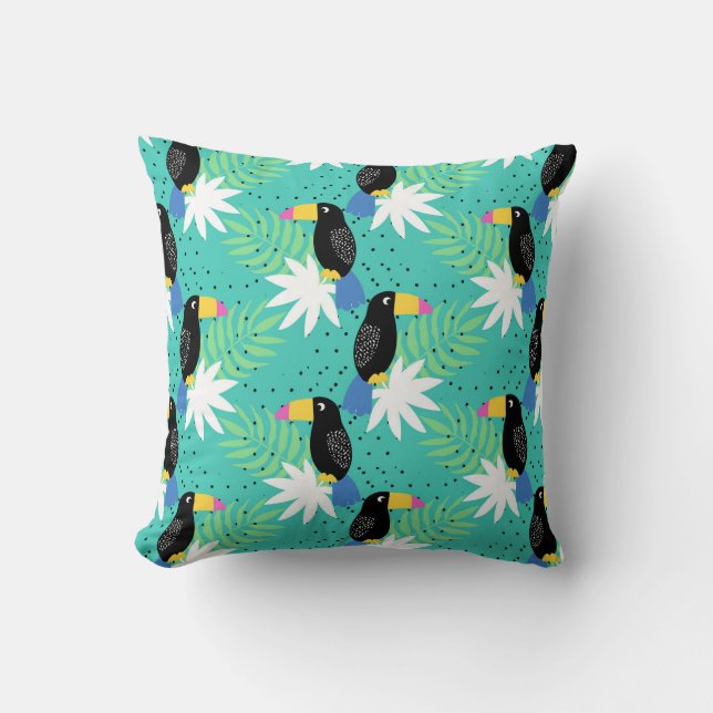 Cojín Decorativo Toucans en trullo (Anverso)