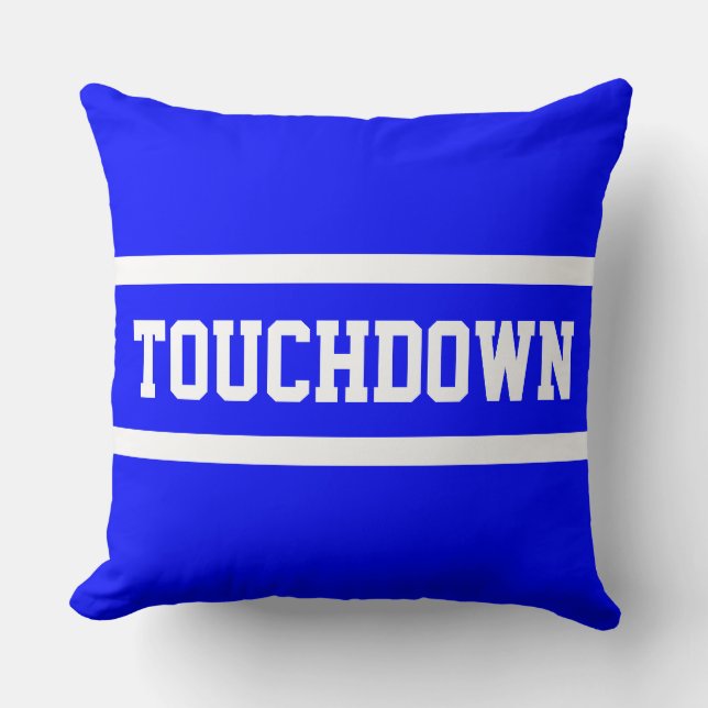 Cojín Decorativo TOUCHDOWN Athletic Bright Royal Blue White Stripes (Anverso)