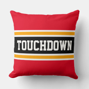 Cojín Decorativo TOUCHDOWN Deportivo Negrita Rojo Negro Naranja Ray