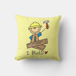 Cojín Decorativo Trabajador de Construcción I Construyo Camisetas y