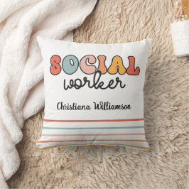 Cojín Decorativo Trabajador social retro personalizado