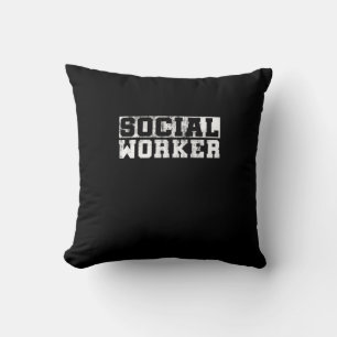 Cojín Decorativo Trabajador social Vintage Funny Job Title School