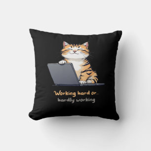 Cojín Decorativo Trabajar duro o trabajar duro con gato