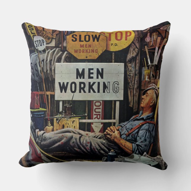 Cojín Decorativo Trabajo de los hombres (Anverso)