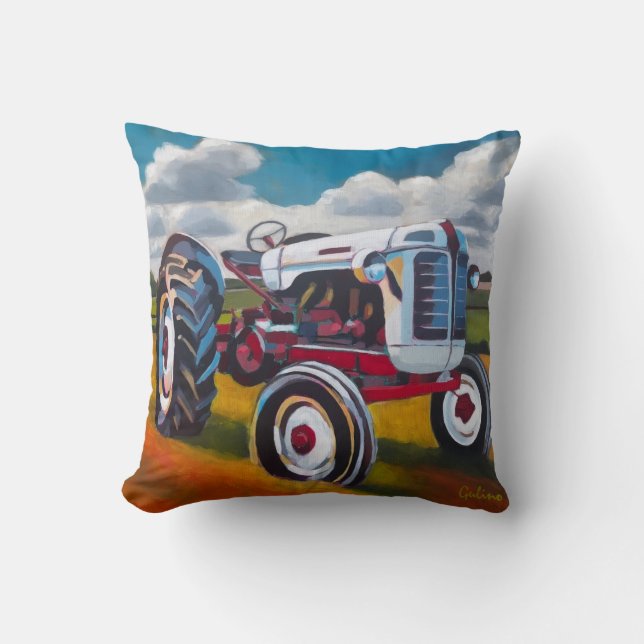Cojín Decorativo Tractor Painting - Gift for Tractor Enthusiasts (Anverso)