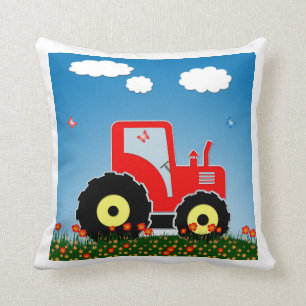 Cojín Decorativo Tractor rojo del juguete