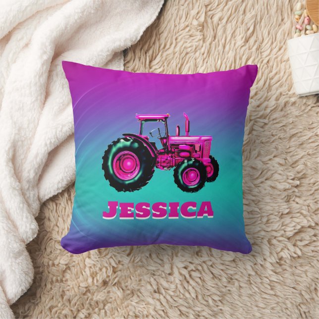 Cojín Decorativo Tractor rosa de bonito (Manta)