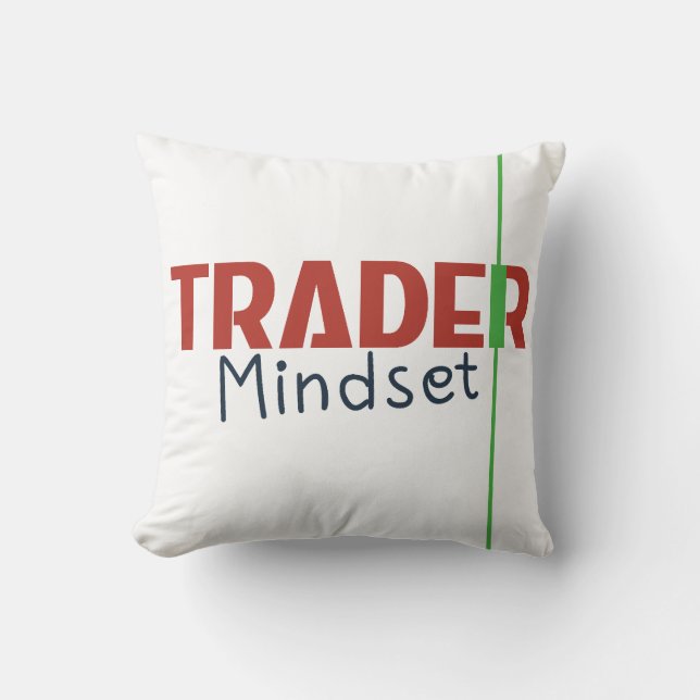 Cojín Decorativo Trader Mindset – Discipline, Focus, Trading Psycho (Anverso)