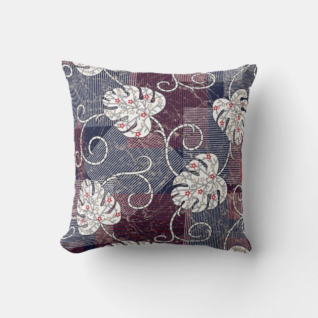 Cojín Decorativo traditional stripes and leaves pattern (Anverso)