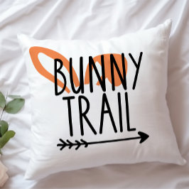 Cojín Decorativo Trail de conejito lindo Naranja Pascua