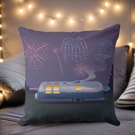 Cojín Decorativo Trailer de viaje Plata RV & Night Sky Square